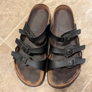 Birkenstock Black Triple Strap Sandals Women Size 8